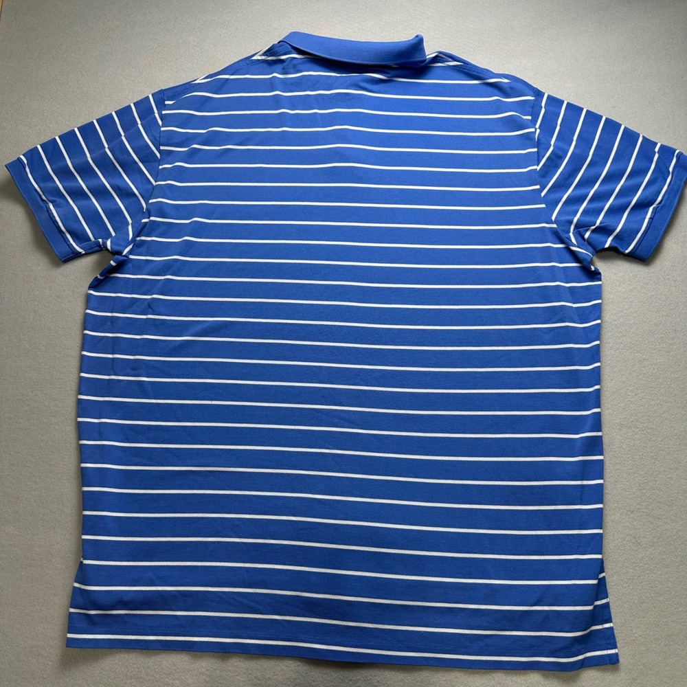 Polo Ralph Lauren Shirt Mens XXL Blue White Striped Mercerized Pima Mesh Polo - Picture 3 of 8